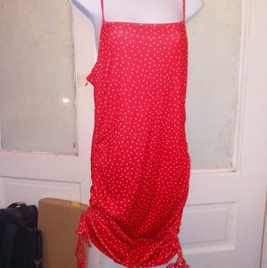 Red and white poke a dot dress